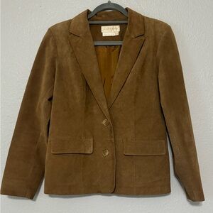 Vintage Margaret Godfrey Classic Brown Women's Suede Blazer